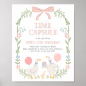 One Silly Goose 1st Birthday Time Capsule Sign Poster (Voorkant)