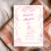 One Silly Goose Birthday Girl Invitation Kaart