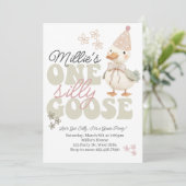 One Silly Goose Birthday Invitation – Boho Goose  Kaart (Staand voorkant)