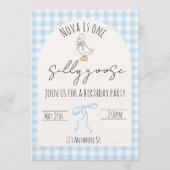 One silly goose. Birthday invitation Kaart (Voorkant)