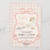 One Silly Goose Birthday Invitation Kaart (Voorkant / Achterkant)