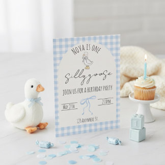 One silly goose. Birthday invitation Kaart
