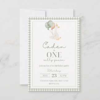 ONE Silly Goose Birthday Invitation Kaart