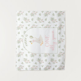 One Silly Goose Birthday Personalized Banner 1st  Wandkleed