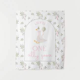 One Silly Goose Birthday Personalized Banner  Tape Wandkleed