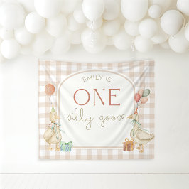 One Silly Goose Birthday Personalized Banner Wandkleed