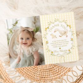 One Silly Goose Birthday Photo Thank you card Kaart