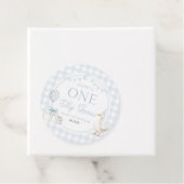 ONE Silly Goose Blue 1st Birthday Party Bedankjes Labels (In situ)