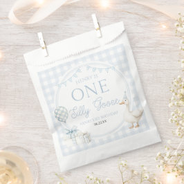 ONE Silly Goose Blue 1st Birthday Party Bedankzakje