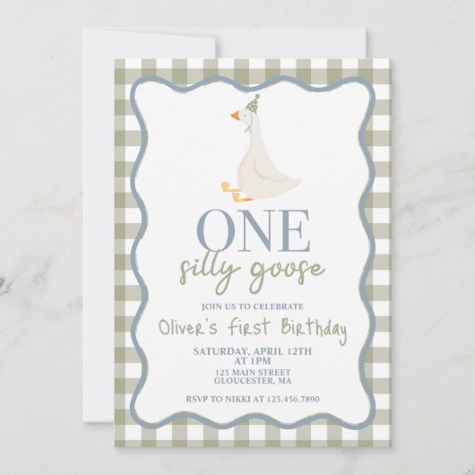 One Silly Goose blue and green Kaart (Voorkant)