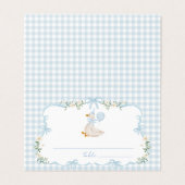 One Silly Goose Blue Bow Birthday Place Cards Kaart (Buitenkant ongevouwen)