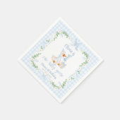 One Silly Goose Blue Bow Floral 1st Birthday Servet (Hoek)