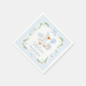 One Silly Goose Blue Bow Floral 1st Birthday Servet (Hoek)