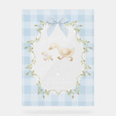 One Silly Goose Blue Gingham Birthday Welcome Acryl Bord (Voorkant)