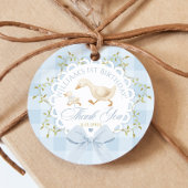 One Silly Goose Blue Gingham Bow Thank you Bedankjes Labels