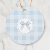 One Silly Goose Blue Gingham Bow Thank you Bedankjes Labels (Achterkant)