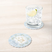 One Silly Goose Blue Goingham Whimsical Birthday Kartonnen Onderzetters (Insitu)