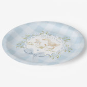 One Silly Goose Blue Goingham Whimsical Birthday Papieren Bordje (Gekanteld)