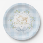 One Silly Goose Blue Goingham Whimsical Birthday Papieren Bordje (Voorkant)