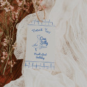 One Silly Goose Blue Hand Drawn 1st Boy Birthday Cadeaulabel