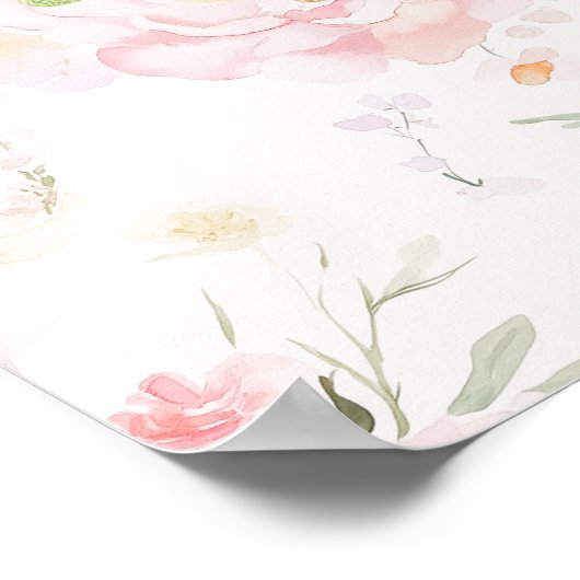 One Silly Goose Blush pink Bow Birthday Welcome Poster (Hoek)