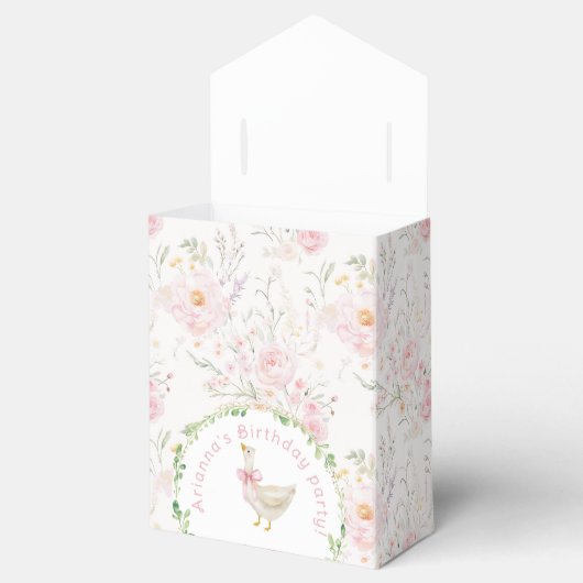 One Silly Goose Blush pink Bow Girl 1st Birthday  Bedankdoosjes (Geopend)