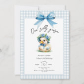 One Silly Goose Boy 1st Birthday  Invitation Kaart (Voorkant)
