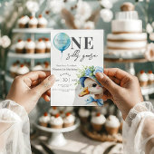One Silly Goose Boy 1st Birthday Invitation Kaart