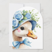 One Silly Goose Boy 1st Birthday  Invitation Kaart (Achterkant)