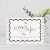 One Silly Goose Boy 1st Birthday Thank You Kaart (Staand voorkant)