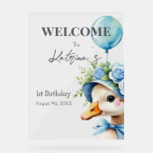 One Silly Goose Boy Birthday Acryl Bord (Voorkant)