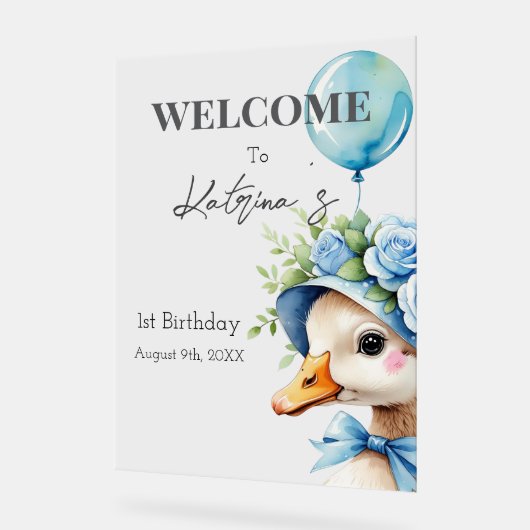 One Silly Goose Boy Birthday  Acryl Bord (Hoek)