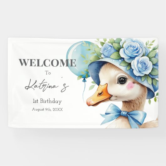 One Silly Goose Boy Birthday Spandoek (Horizontaal)