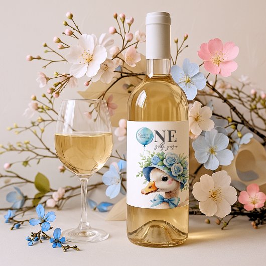 One Silly Goose Boy Birthday Wijn Etiket