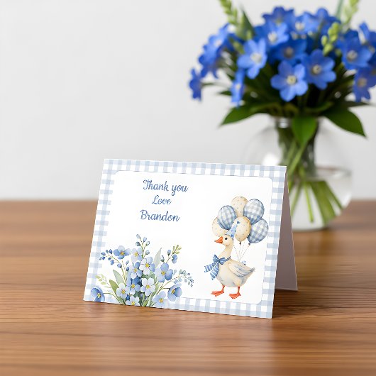 One Silly Goose Boy's First Birthday Bedankkaart