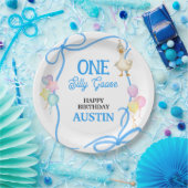 One Silly Goose Boys First Birthday Papieren Bordje (Feest)