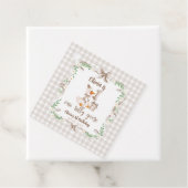 One Silly Goose Brown Bow 1st Birthday Bedankjes Labels (In situ)