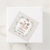 One Silly Goose Brown Bow 1st Birthday Bedankjes Labels (In situ)