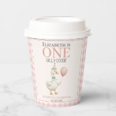One Silly Goose Cute First Birthday Girl Papieren Bekers (Voorkant)