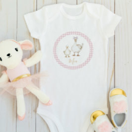 One Silly Goose Cute Watercolor Girl Bow Name Romper