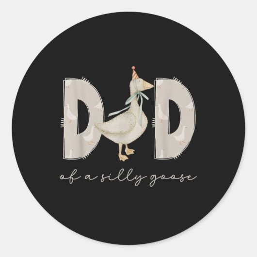 One Silly Goose Daddy 1st First Birthday Family 20 Ronde Sticker (Voorkant)