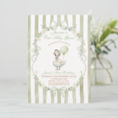 One Silly Goose First Birthday Green Invitation Kaart (Staand voorkant)