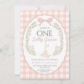 One Silly Goose First Birthday Invitation, Editabl Kaart (Voorkant)