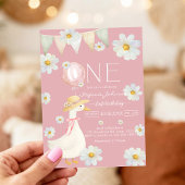 ONE Silly Goose First Birthday Invitation Kaart