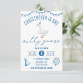 One Silly Goose, First Birthday Party Kaart (Staand voorkant)