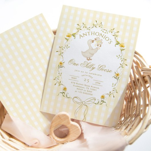 One Silly Goose Gender neutral  1st Birthday Kaart