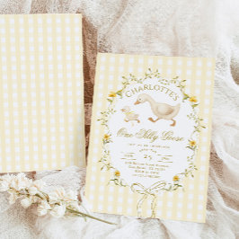 One Silly Goose Gender neutral 1st Birthday Kaart