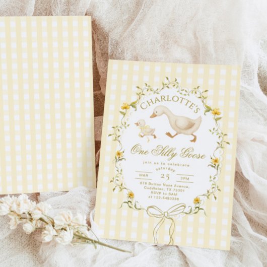 One Silly Goose Gender neutral 1st Birthday Kaart