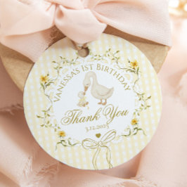 One Silly Goose Gender neutral Gingham Thank you Bedankjes Labels