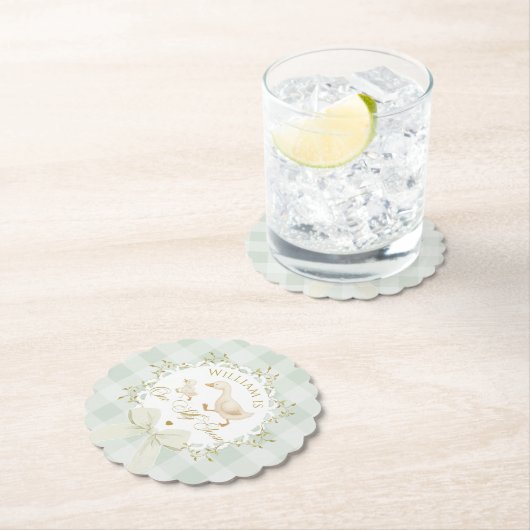 One Silly Goose Gender neutral Sage Birthday Kartonnen Onderzetters (Insitu)